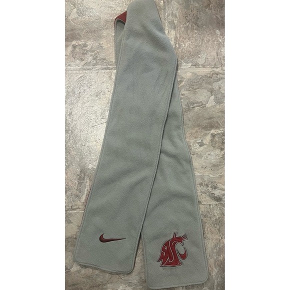 Vintage Washington State Cougars Scarf Nike Fleece Reversible Red Gray College - Picture 3 of 5